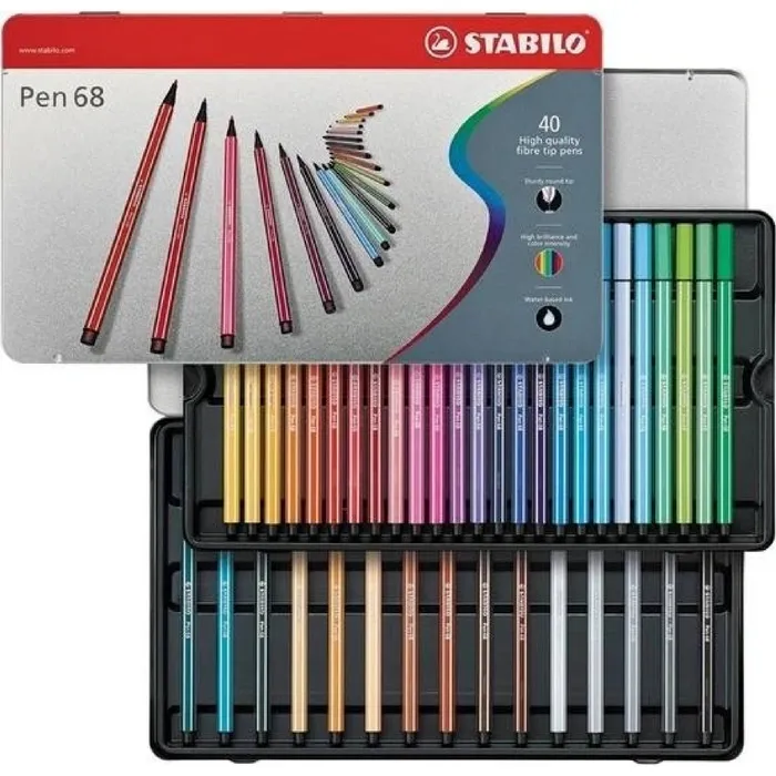 Termék főképe Prémiový vláknový fix - STABILO Pen 68 - 40 ks sada v plechu