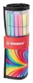 Prémium szálas jelölő - STABILO Pen 68 - ARTY - 25 db-os görgőskészlet