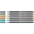 Prémium szálas fémes marker STABILO Pen 68 metál - 6 darabos készlet dobozban