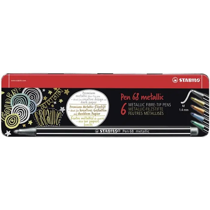 Termék főképe Prémiový vláknový metalický fix STABILO Pen 68 metallic - 6 ks sada v plechu