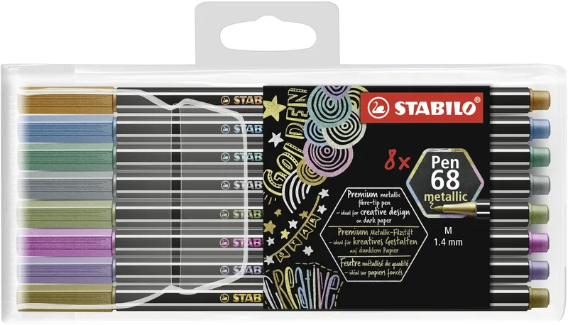 Termék főképe Prémiový vláknový metalický fix STABILO Pen 68 metallic - 8 ks sada