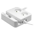 Túlfeszültség elleni védelem, 2 aljzat, fehér, Logo, 3x USB, táblagép állvánnyal, mobiltelefon