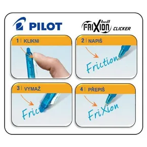 Újraírható görgős Pilot FriXion Ball Clicker 0.7 - világoskék