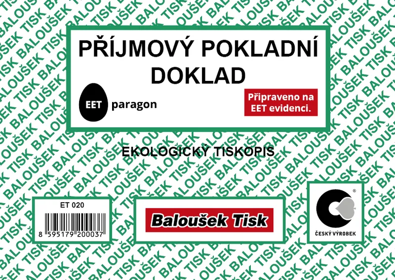 Termék főképe Příjmový pokladní doklad A6 ET020
