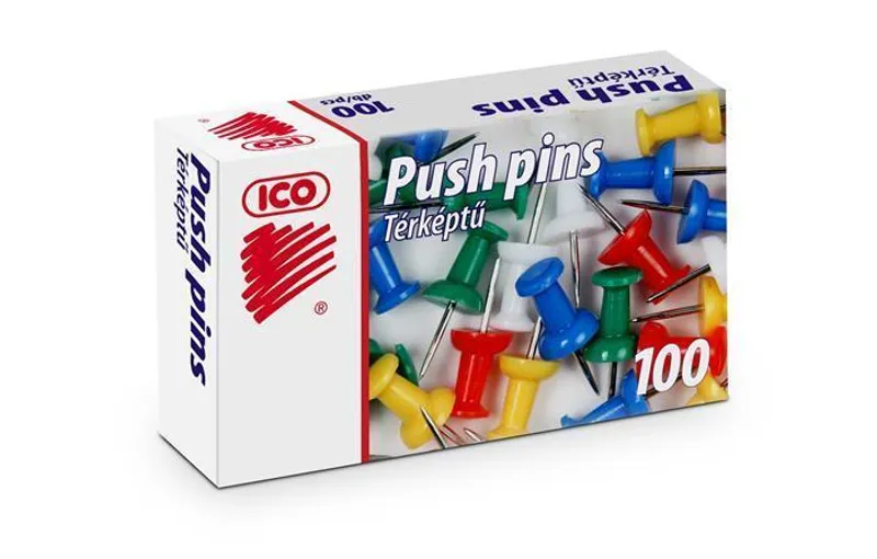 Termék főképe Připínáčky, mix barev, kulatá hlavička, 100ks, ICO