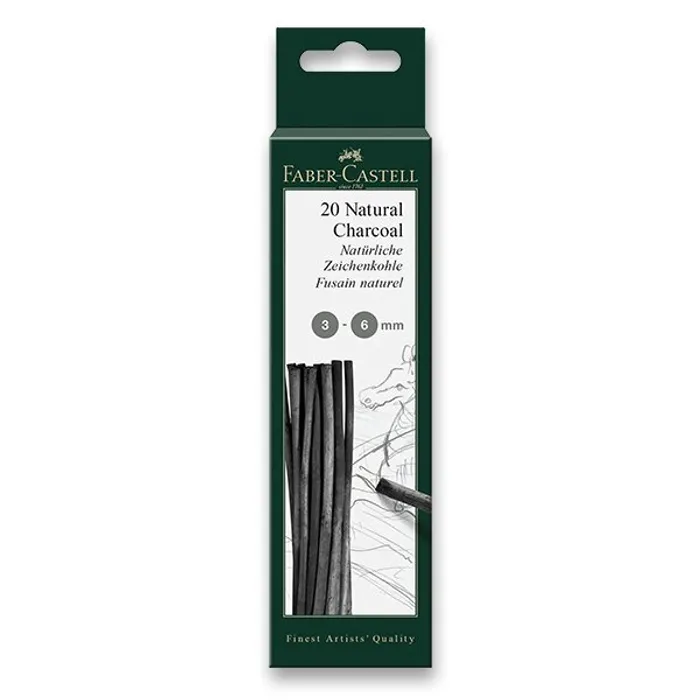 Termék főképe Přírodní uhel Faber-Castell Pitt Monochrome 3-6 mm, 20 kusů