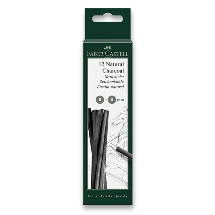 Termék főképe Přírodní uhel Faber-Castell Pitt Monochrome 5-8 mm, 12 kusů