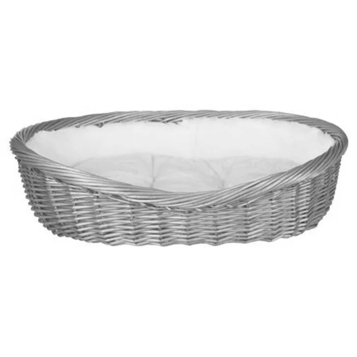 Termék főképe Proutěný koš šedý, s flísovým polštářem 50cm