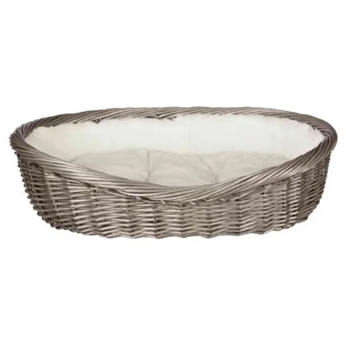 Termék főképe Proutěný koš šedý, s flísovým polštářem 80cm