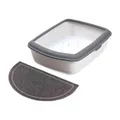 Félkör alakú PVC szőnyeg szürke WC-hez 41 x 25 cm
