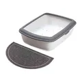 Félkör alakú PVC szőnyeg szürke WC-hez 59 x 35 cm