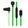 Razer Hammerhead iOS-hez, fejhallgató mikrofonnal, hangerőszabályzó, fekete, villám