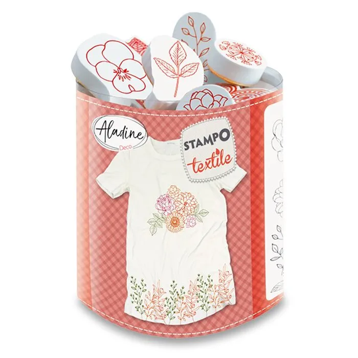 Termék főképe Razítka Aladine Stampo Textile Květiny a věnečky, 19 ks