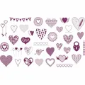 Stampo Scrap Heart bélyegek, 35 db