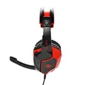 RED FIGHTER H2 gaming fejhallgató mikrofonnal, hangerőszabályzóval, fekete-piros, 2x 3,5 m