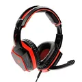 RED FIGHTER H2 gaming fejhallgató mikrofonnal, hangerőszabályzóval, fekete-piros, 2x 3,5 m