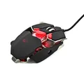 Következő termékkép RED FIGHTER egér M1, 4000 DPI, optikai, 10 tl., 1 kerék, vezetékes USB, fekete, játék