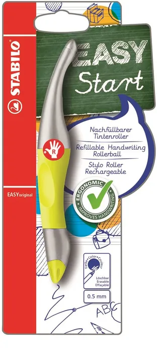 Termék főképe Roller "EasyOriginal Start", metalická/neon žlutá, 0,5 mm, pro praváka, STABILO