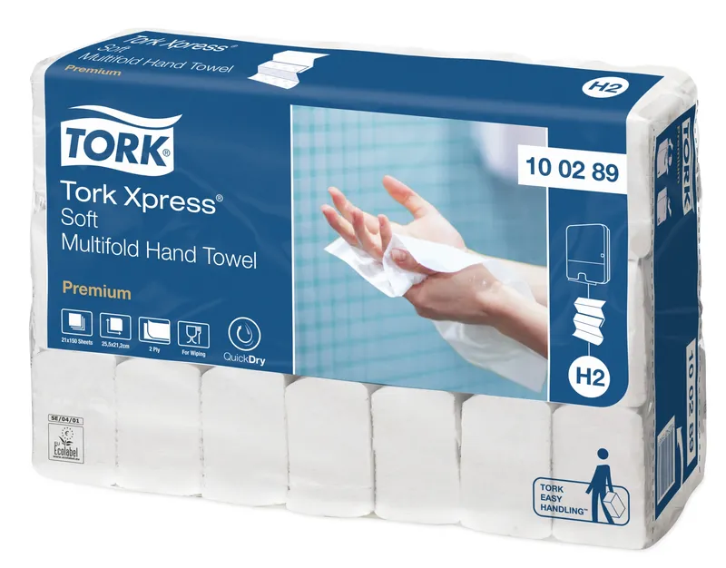 Termék főképe Ručník papírový skládaný Interfold TORK 100289 PREMIUM Soft bílá H2 [3 150 ks]