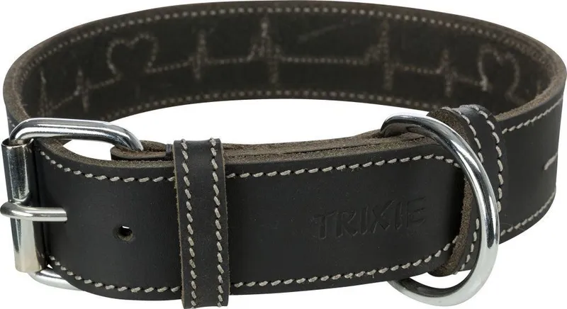 Termék főképe RUSTIC kožený obojek Heartbeat - černá L:47-55cm/40mm