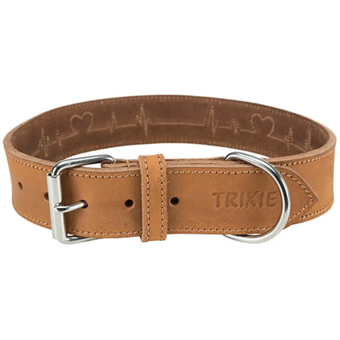Termék főképe Rustic kožený obojek Heartbeat - hnědá L-XL:55-65cm/40mm