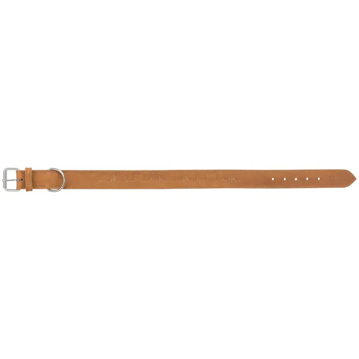 Termék főképe Rustic kožený obojek Heartbeat - hnědá M:38-47cm/40mm