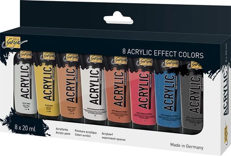 Termék főképe Sada Akrylová barva metalická "SOLO GOYA", 8 barev, 20 ml v tubě, KREUL