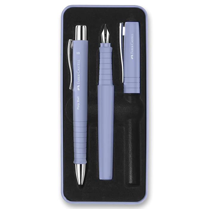 Termék főképe Sada Faber-Castell Poly Ball plnicí pero a kuličkové pero, pale iris
