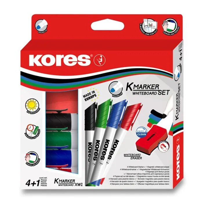 Termék főképe Sada Kores K-Marker Set 4 popisovače + magnetická houbička