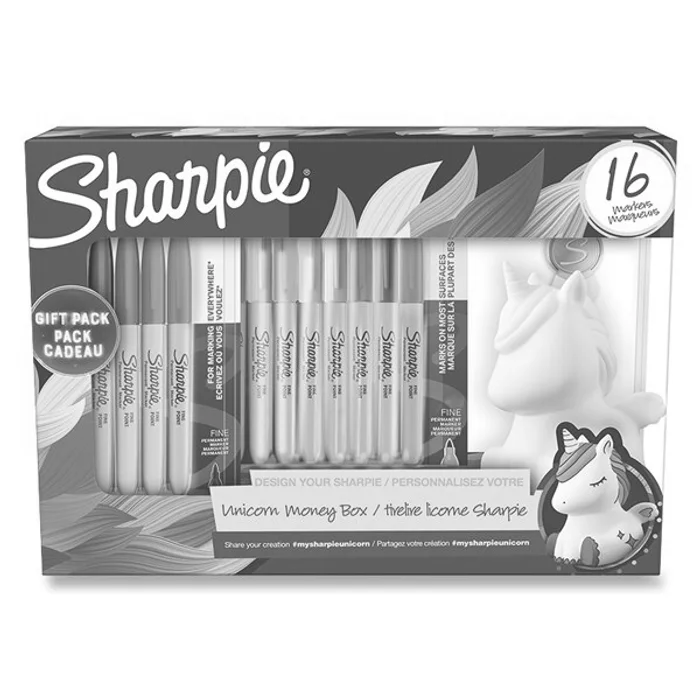Termék főképe Sada popisovačů SHARPIE s kasičkou Unicorn sada, 16 ks