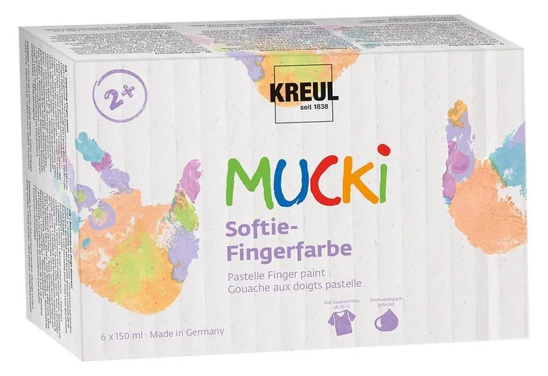 Termék főképe Sada prstových barev, "MUCKI SOFTIE", 6 barev, 6x150ml, KREUL