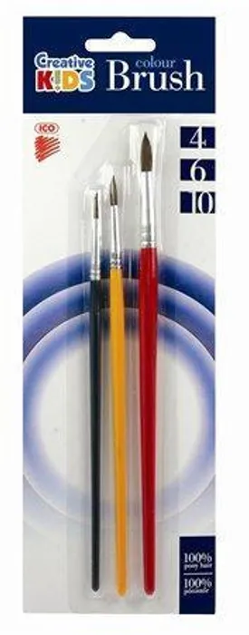 Termék főképe Sada štětců, 3ks, č. 4-6-10, dřevěné, ICO "Creative Kids"