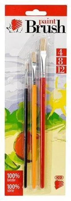Termék főképe Sada štětců, 3ks, č. 4-8-12, dřevěné, ICO "Ježek" barevné
