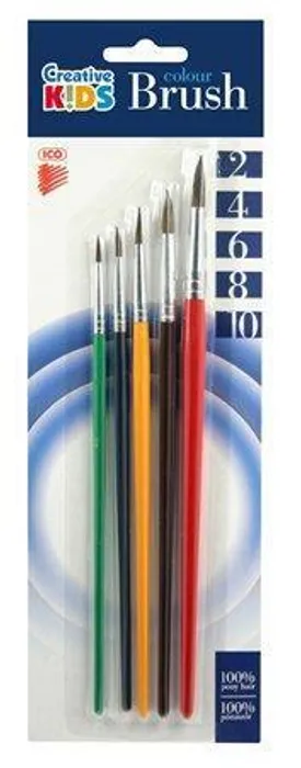 Termék főképe Sada štětců, 5ks, č. 2-4-6-8-10, dřevěné, ICO "Creative Kids"