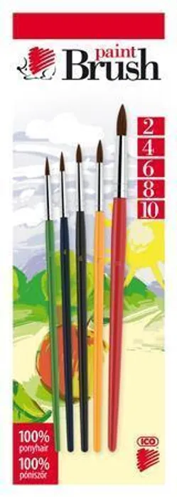Termék főképe Sada štětců, 5ks, č. 2-4-6-8-10, dřevěné, ICO "Ježek" barevné