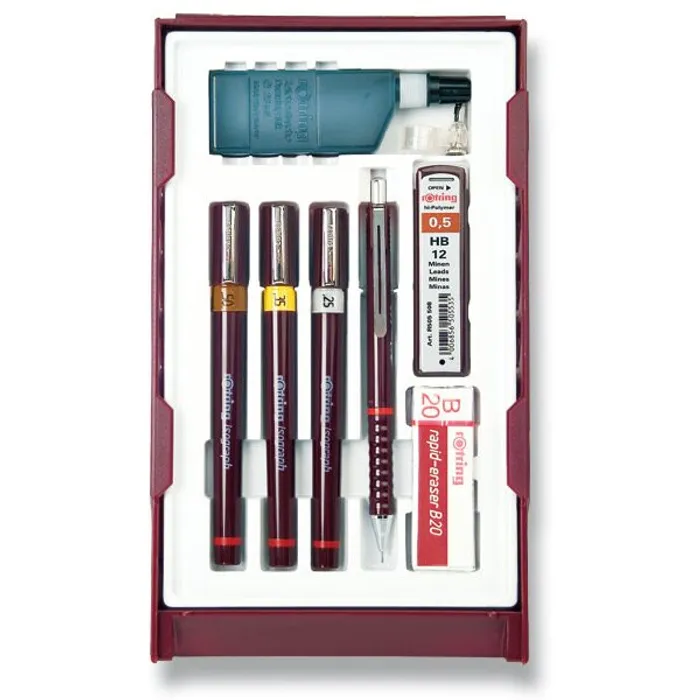 Termék főképe Sada technických per Isograph Rotring College Set 0,25, 0,35 a 0,5 mm a mikrotužka Tikky