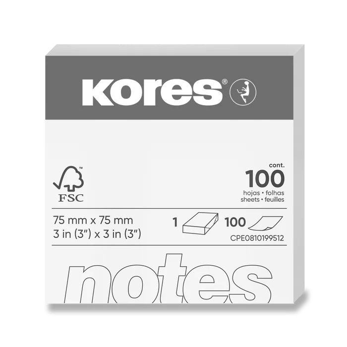 Termék főképe Samolepicí bloček Kores - žlutý 75 × 75 mm, 100 listů