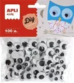 Öntapadó szemek, kerek, fekete-fehér, APLI Creative