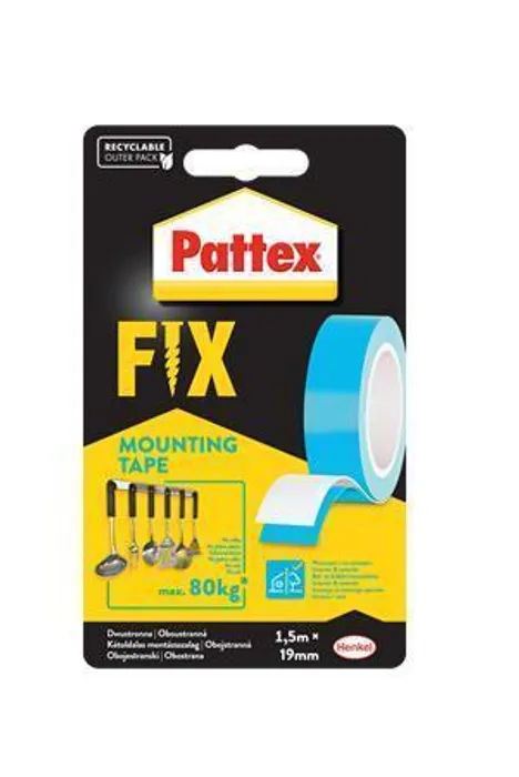Termék főképe Samolepicí páska "Pattex Fix 80 kg", modrá, oboustranná, 19 mm x 1,5 m, HENKEL