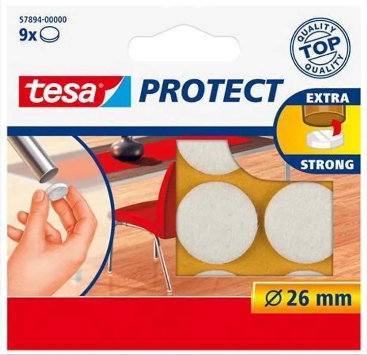 Termék főképe Samolepicí podložky "Protect® 57894", bílá, plsť, 26 mm, TESA