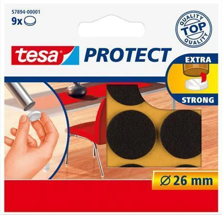 Termék főképe Samolepicí podložky "Protect® 57894", hnědá, plsť, 26 mm, TESA