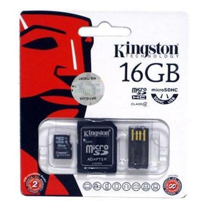 Termék főképe SecureDigital SDHC 16GB micro paměťová karta s adaptérem, Class 4, Kingston