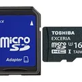 Következő termékkép SecureDigital SDHC „Exceria” 16 GB mikro memóriakártya, UHS 3, adapterrel, TOSHIBA
