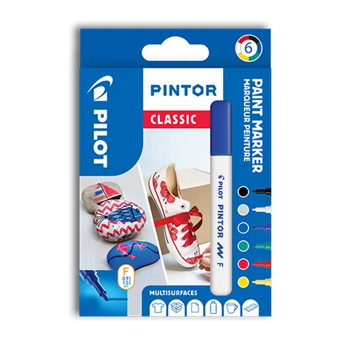 Termék főképe Set dekorativních popisovačů "Pintor F", 6 barev klasik, 1 mm, PILOT