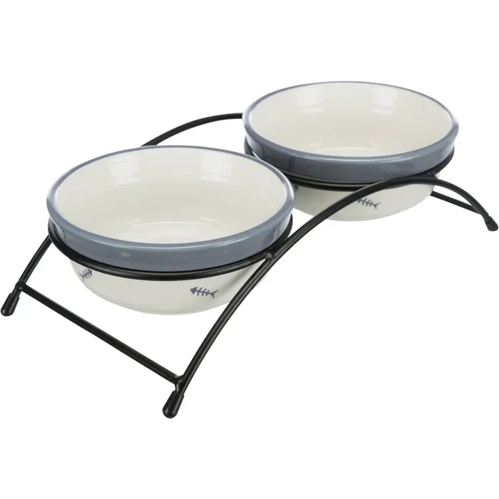 Termék főképe Set keramických misek se stojánkem 2 × 0,3 l / o 12 cm bílá/modrošedá