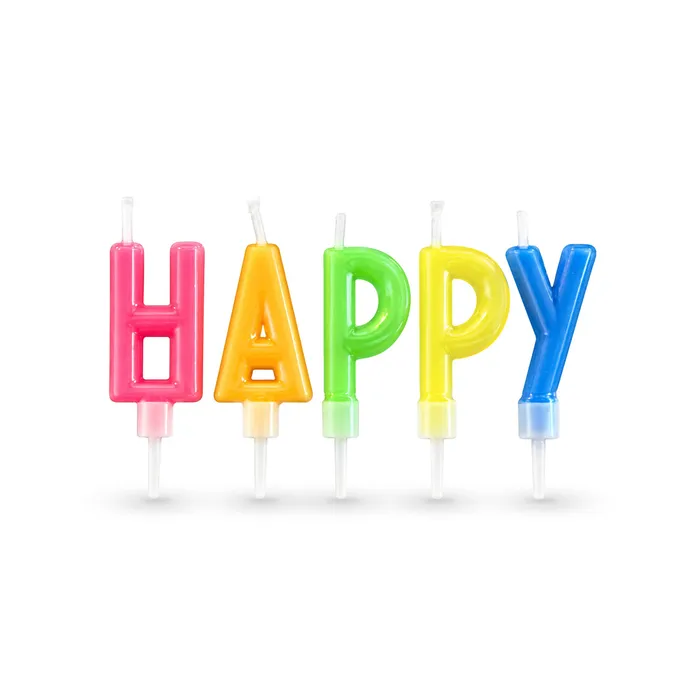Termék főképe Set svíček na špejli "HAPPY BIRTHDAY" 65mm [1 sada]