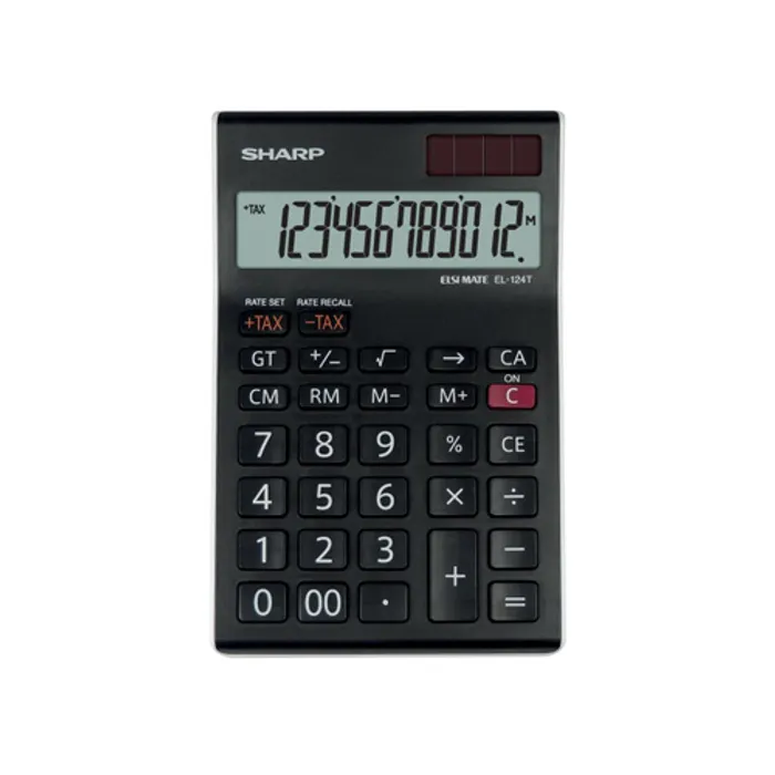 Termék főképe Sharp Kalkulačka EL-124TWH, černo-bílá, stolní, dvanáctimístná