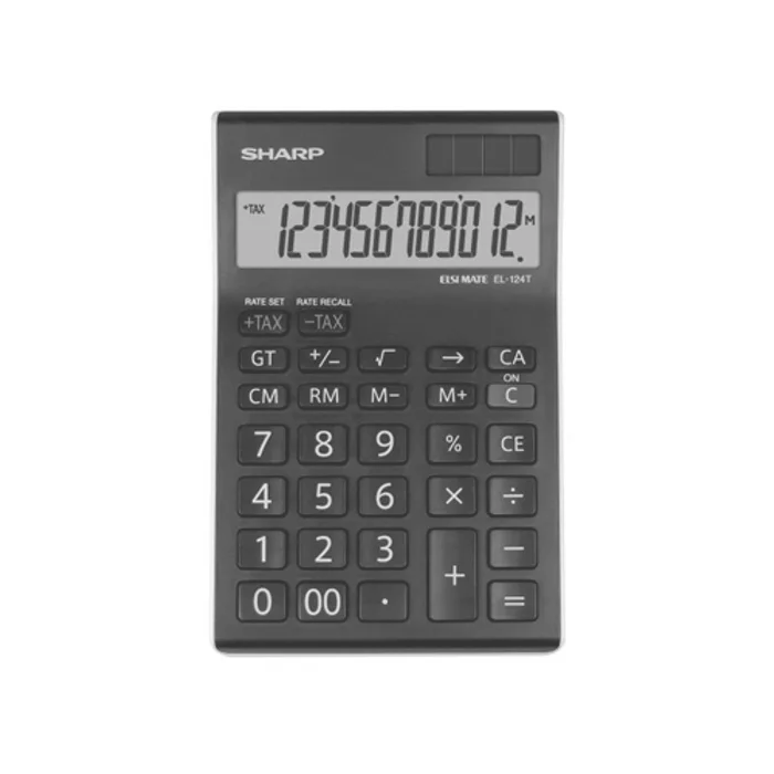 Termék főképe Sharp Kalkulačka EL-124TWH, černo-bílá, stolní, dvanáctimístná