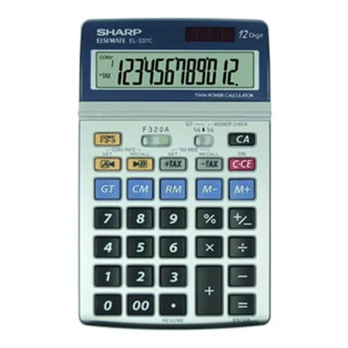 Termék főképe Sharp Kalkulačka EL-337C, stříbrná, stolní, dvanáctimístná