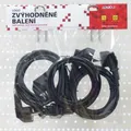 Hálózati kábel 230V tápegység, CEE7 (dugó)-C13, 2m, VDE jóváhagyással, fekete, embléma, 5 csomag (ec